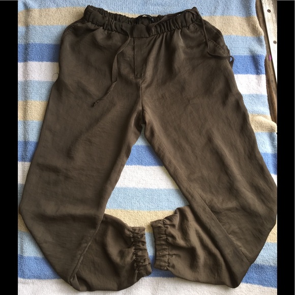 Zara Pants - Zara Woman brown Pants with drawstring Sz S